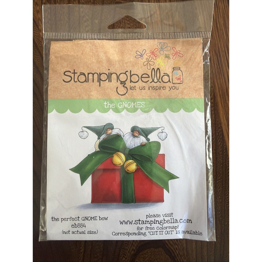 CHRISTMAS PERFECT BOW THE GNOMES Cling Rubber Stamp STAMPINGBELLA gift